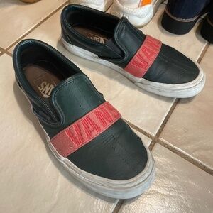 Vans leather slip on sneakers